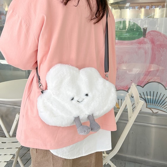 Charming Cloud-Shaped Soft Plush Shoulder Bag