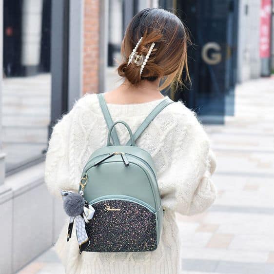 Charming Glitter-Like Art Green Lady Backpack