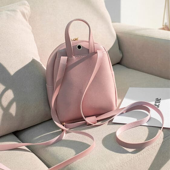 Charming Gold Bow-Knot Pink Woman Backpack