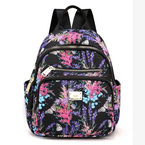 Charming Lavender Design Black Woman Backpack