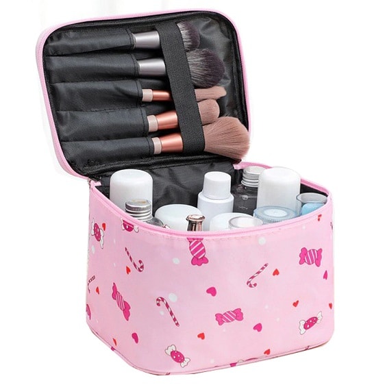 Charming Pink Love Candy Makeup Organizer Pouch