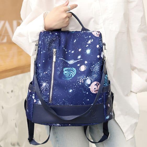 Charming Sky Galaxy Design Blue Lady Backpack