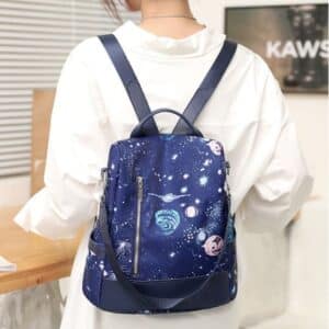 Charming Sky Galaxy Design Blue Lady Backpack