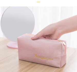 Charming Soft Fur Pink Beauty Makeup Case