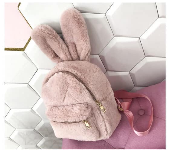 Cute Bunny Ears Design Pink Girl Backpack