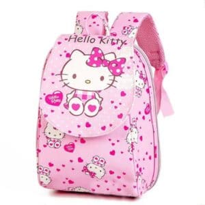 Cute Cartoon Hello Kitty Wearing Ribbon Pink Backpack