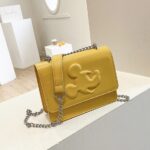 Cute Embossed Mickey Mouse Head Yellow Shoulder Bag