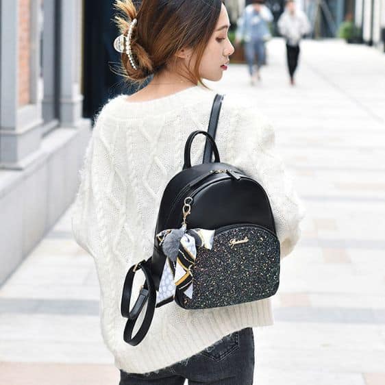 Cute Glitter-Like Particles Design Woman Backpack