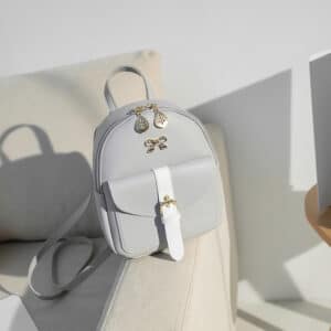 Cute Gold Bow-Knot Gray Lady Backpack