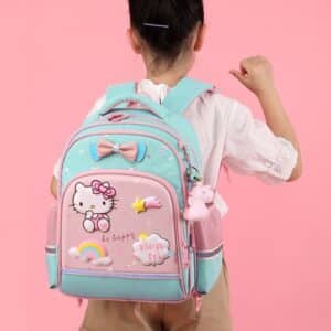 Cute Hello Kitty Be Happy Blue-Green Backpack