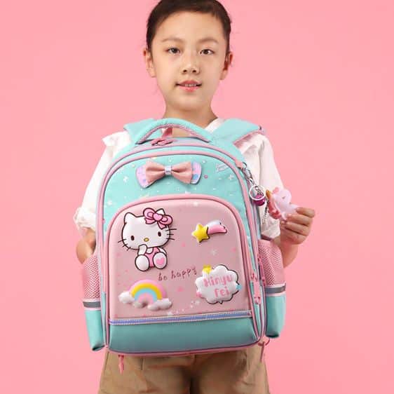 Cute Hello Kitty Be Happy Blue-Green Backpack