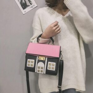 Cute House Design Black Fashionable Women's Handbag
