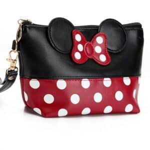 Cute Minnie Mouse Bow Design Black Red Makeup Bag