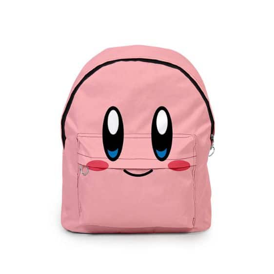 Cute Nintendo Kirby Face Pink School Backpack