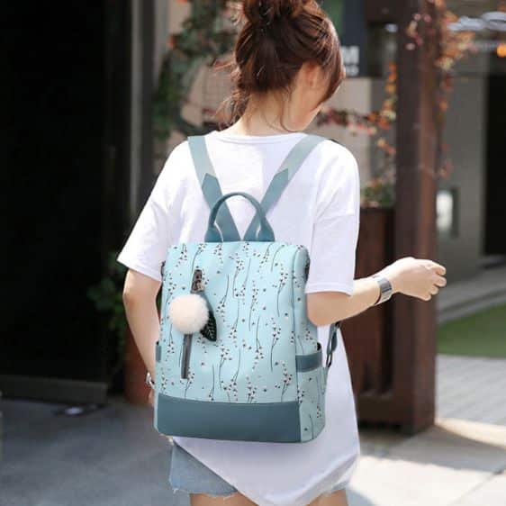 Cute Trendy Flower Print Woman Backpack