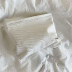 Elegant Corduroy White Cosmetic Pouch
