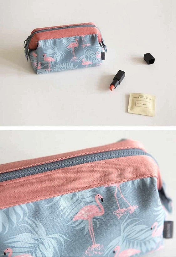 Fabulous Flamingo Design Woman Makeup Bag