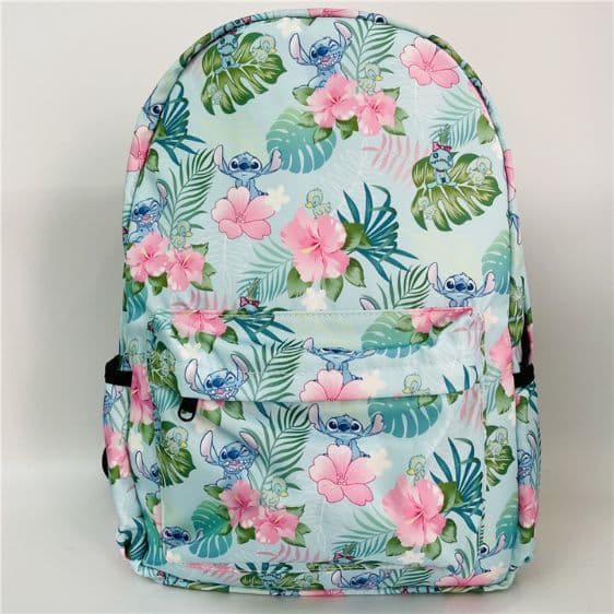 Kawaii Disney Cartoon Stitch Floral Pattern Backpack