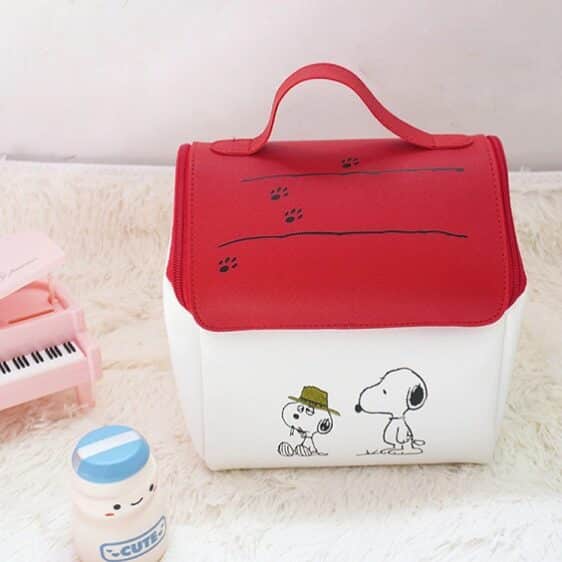 Kawaii Snoopy Cartoon House Shaped Makeup Bag