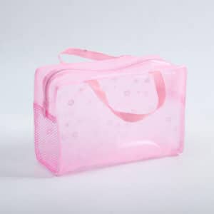 Lovely Floral Design Pink Waterproof Makeup Pouch