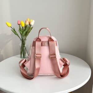 Lovely Flower Pattern Pink Woman Backpack