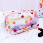 Lovely Flowers Print Transparent Cosmetic Pouch
