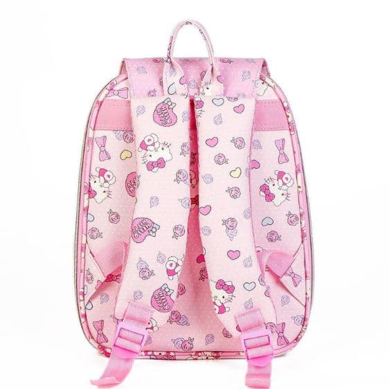 Lovely Hello Kitty Sitting On Ribbon Pink Backpack
