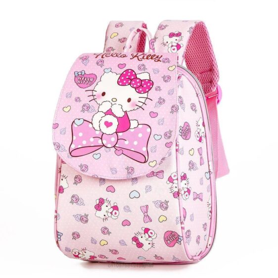 Lovely Hello Kitty Sitting On Ribbon Pink Backpack