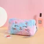 Lovely Smiling Fur Cat Pastel Colors Makeup Bag