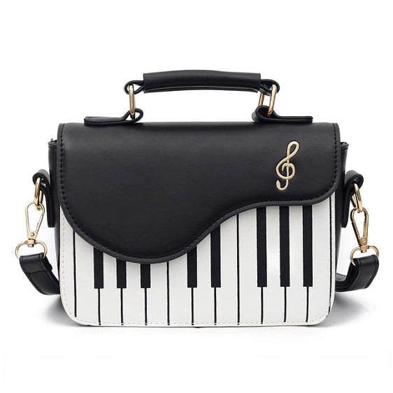 Piano Keyboard Design G Clef Logo Charming Handbag