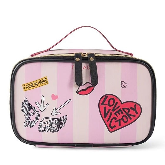 Woman Fashionista Pink Love & Victory Makeup Bag