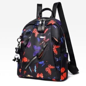 Charming Butterflies Art Black Lady Backpack