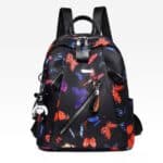 Charming Butterflies Art Black Lady Backpack