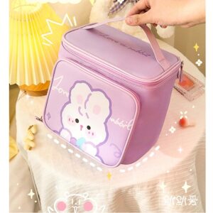 Charming Love Rabbit Purple Makeup Organizer Bag