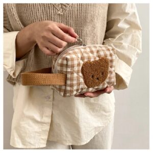 Charming Teddy Bear Hand Carry Cosmetics Pouch