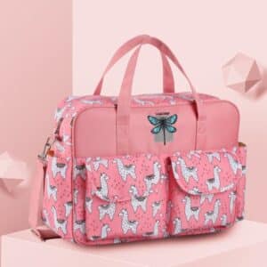 Cute Alpaca Animal Pattern Lady Pink Baby Bag