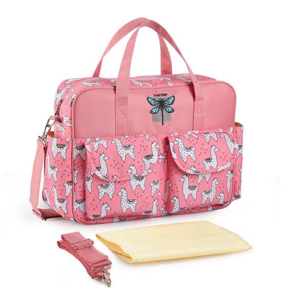 Cute Alpaca Animal Pattern Lady Pink Baby Bag