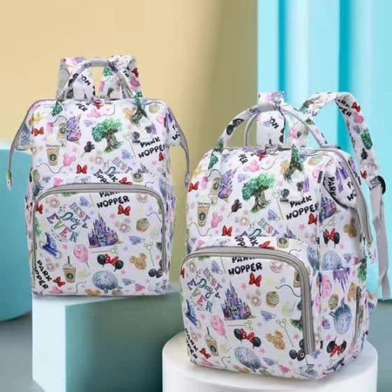 Cute Disney Cartoon Icons White Diaper Backpack