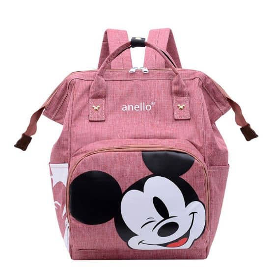 Cute Mickey Mouse Winking Pink Nappy Backpack