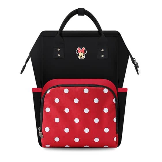 Cute Minnie Mouse Dots Pattern Red Baby Backpack