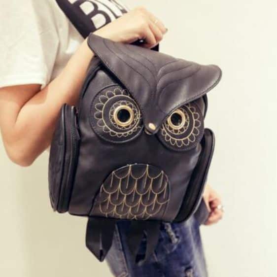 Cute Owl Animal Design Black Girl Backpack