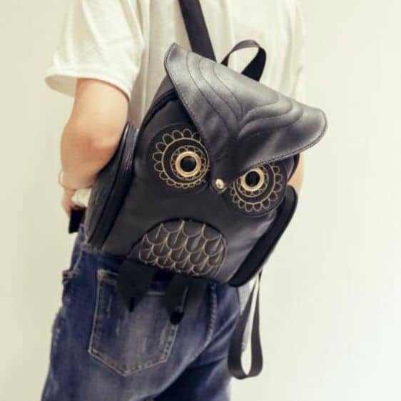Cute Owl Animal Design Black Girl Backpack