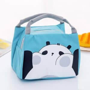 Cute Panda Blue Animal Insulated Lunch Bag