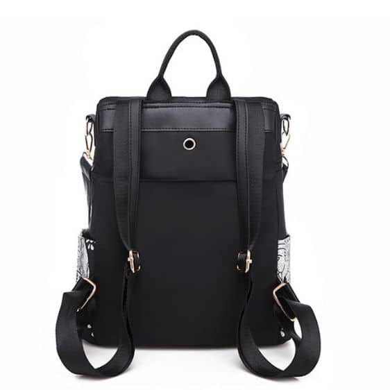 Elegant Trendy Elephant Art Black Lady Backpack
