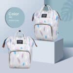 Kawaii Feather Pattern Gray Woman Nappy Backpack