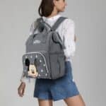 Kawaii Mickey Mouse Gray Woman Nappy Backpack