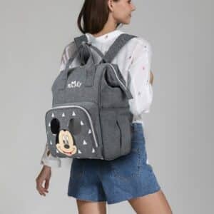 Kawaii Mickey Mouse Gray Woman Nappy Backpack