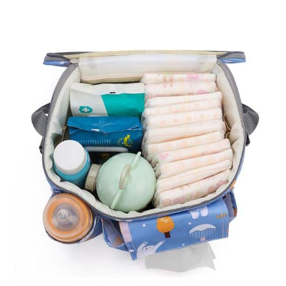 Kawaii Polar Bear Art Light Blue Diaper Bag