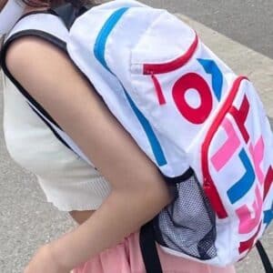 Lovely Hello Kitty Letter Print White Backpack