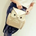 Lovely Owl Cream White Woman Backpack